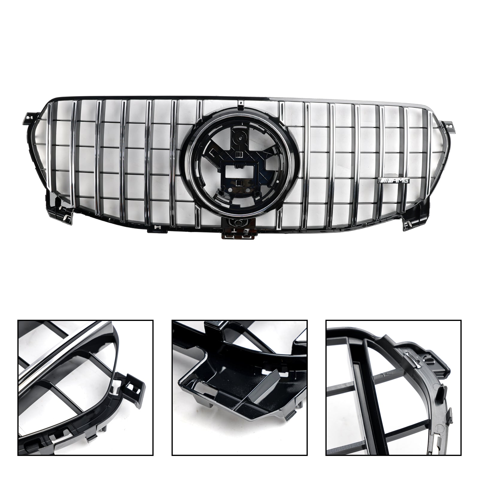 Mercedes-Benz GLE-Class W167 2020-2022 GLE350/450/400d Standard Front Bumper Grille Glossy Black Grill