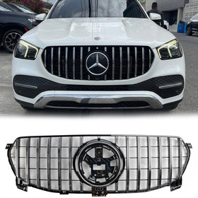 2019-2022 Mercedes-Benz GLE-Class W167 GLE350/400/450 GT Style Grille Front Bumper Black Grill