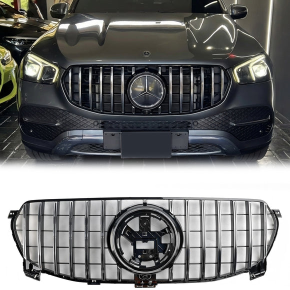 Mercedes-Benz GLE-luokka W167 2019-2022 Yläpuskurin maskin vaihto, kiiltävän musta maski