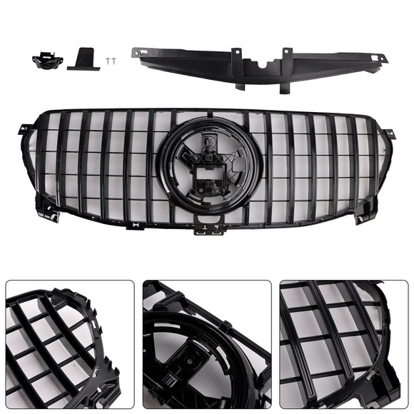 Front Bumper GT Style Grille Upper Replacement Black Grill For Mercedes-Benz GLE-Class W167 2019-2022