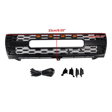 1997-2000 Toyota Tacoma Honeycomb Grille de pare-chocs avant TRD PRO Style Grille noire avec lumière LED & TOYOTA Letter - 0
