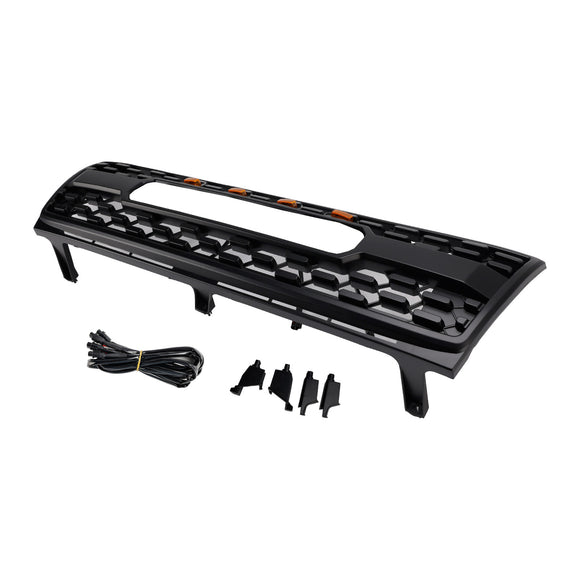 Toyota Tacoma 1997 1998 1999 2000 TRD PRO Style Matte Black Grill Honeycomb Front Grille With LED Light & TOYOTA Letter