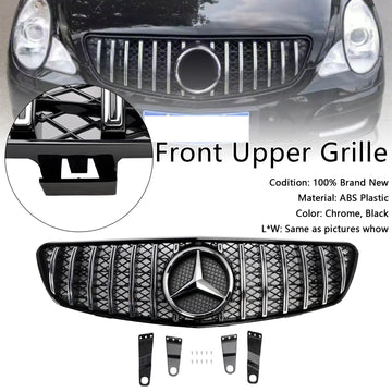 Mercedes Benz R-Klasse W251 GT Style Frontgrill 2005-2010 Lufteinlass Kühlergrill Stoßstange Chromgrill mit Stern-Emblem