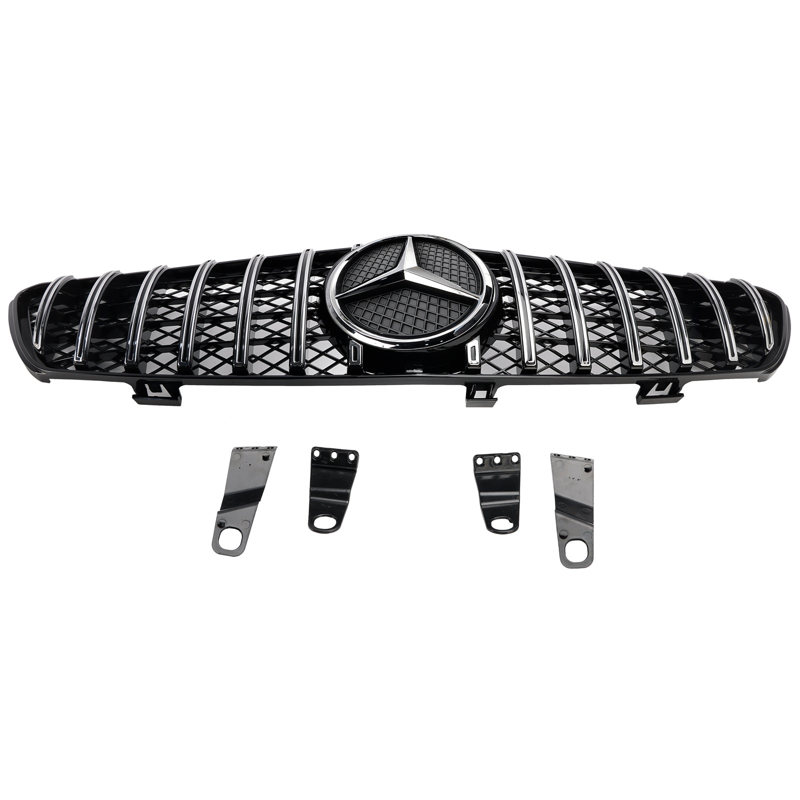 Parrilla delantera cromada negra para Mercedes Benz Clase R W251 R350 R500 2005-2010 estilo GT pre-facelift