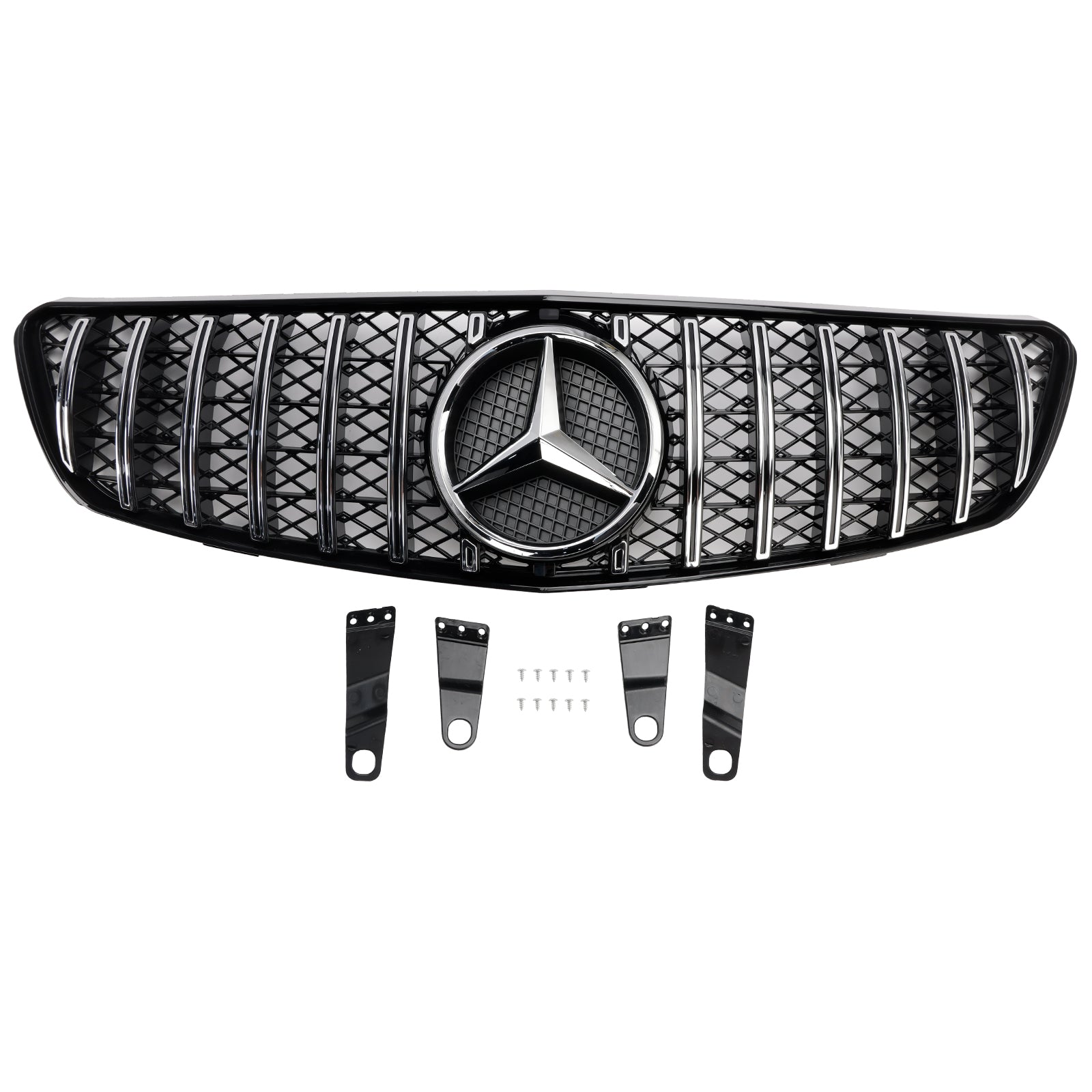 Grille de pare-chocs avant de style GT pré-rehaussée Mercedes Benz Classe R W251 R350 R500 2005-2010 Grille chromée noire