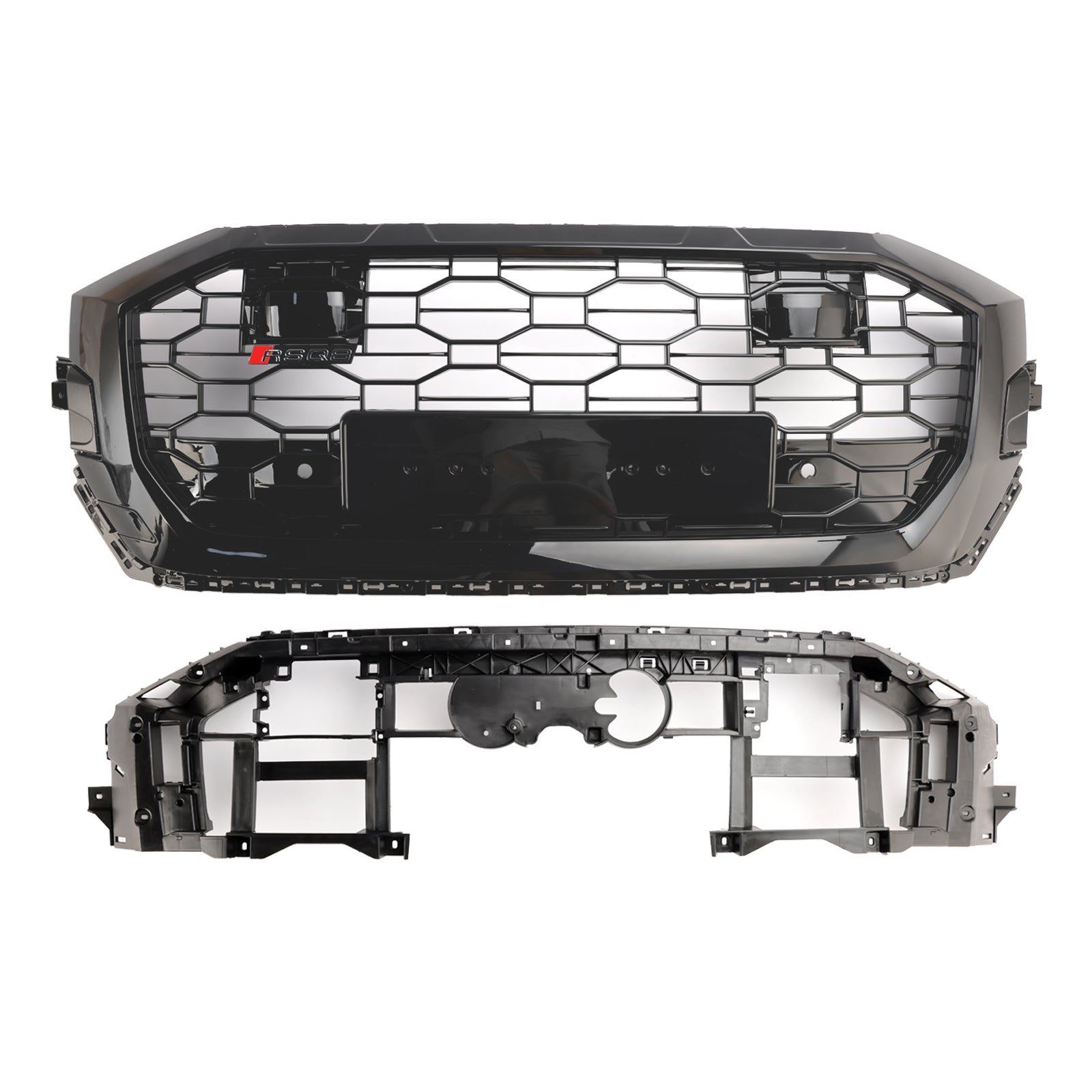 Parrilla delantera de malla tipo panal estilo RSQ8 para Audi Q8 SQ8 2019-2023, color negro brillante