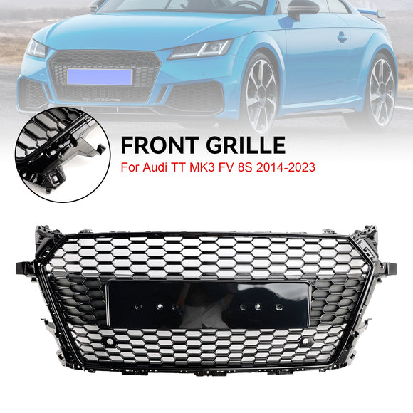 2014-2023 Audi TT / TTS MK3 FV Honeycomb Front Grille RS Mesh Air Intake Radiator Black Grill