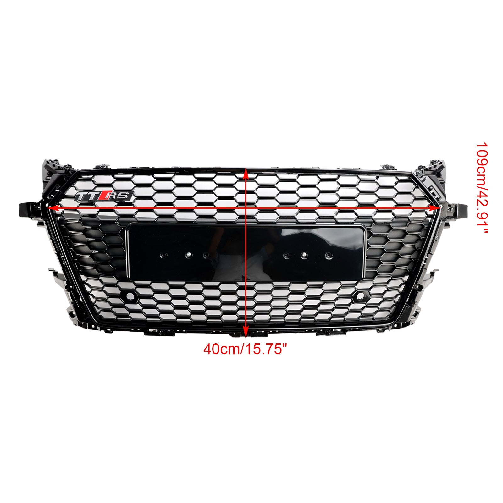 Parrilla delantera tipo panal de abeja estilo RS para Audi TT TTS MK3 FV 8S 2014-2023, color negro brillante