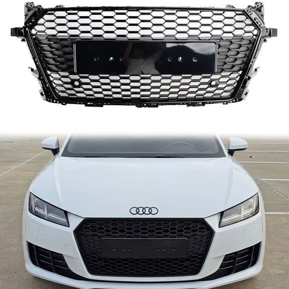 Wabengitter im TTRS-Stil für Audi TT/TTS MK3 FV 2014–2023, Frontstoßstange, glänzend schwarzer Grill