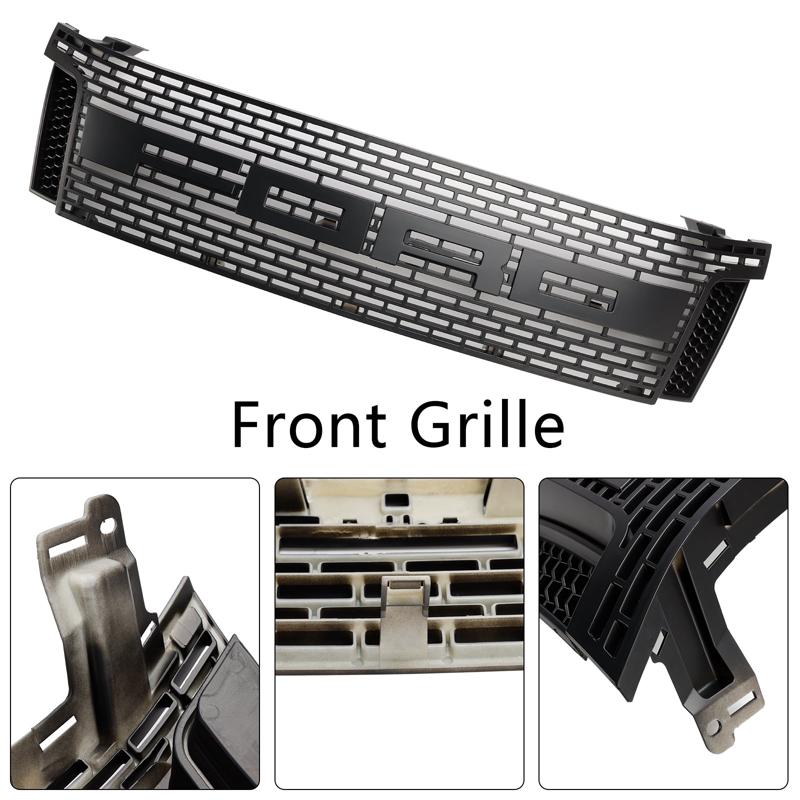 Grille de pare-chocs avant style Raptor Ford Ranger T6 PX1 2012-2014 Grille noire mate avec LED