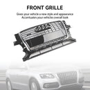 2009-2012 Audi Q5 / SQ5 Front Grille Chrome Slat Style Quattro Bumper Replacement Grill W/ Ring Emblem-4