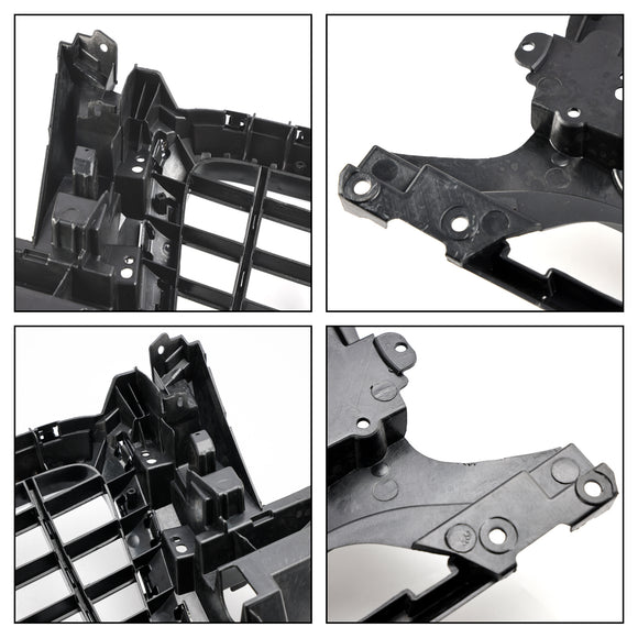 2009-2012 Audi Q5 / SQ5 Front Grille Chrome Slat Style Quattro Bumper Replacement Grill W/ Ring Emblem