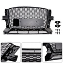 Audi Q5/Q5 Sline 2009-2012 Griglia anteriore superiore Maglia paraurti a nido d'ape RS Style Griglia di ricambio nera-5