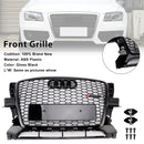 2009-2012 Audi Q5 / Q5 Sline Black RSQ5 Honeycomb Style Grille Front Bumper Replacement Grill W/ Ring Emblem-3