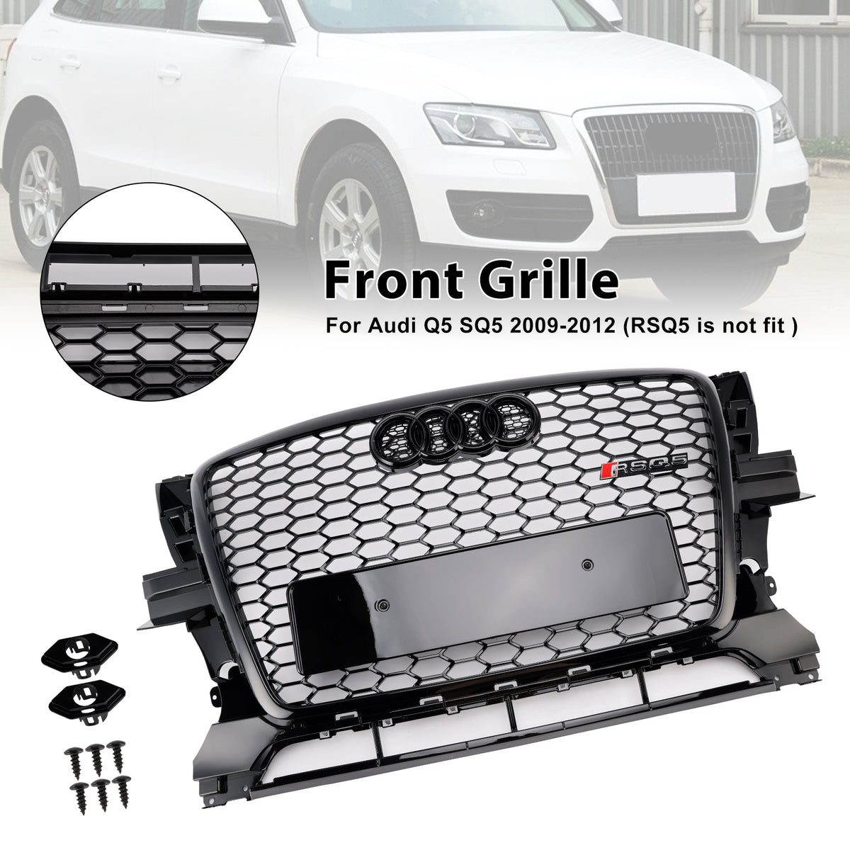XENITE car fog lamp grille For Audi Q5(8R) MK1 2008-2012 Car Front Bumper Fog Light Lamp Bezel Frame Cover Grille Shell Cap Hood Lid.,A-Chrome XENITE car fog lamp grille For Audi Q5(8R) MK1 2008-2012 Car Front Bumper Fog Light Lamp Bezel Frame Cover Grille Shell Cap Hood Lid.,A-Chrome