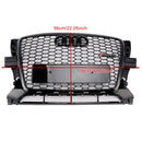 2009-2012 Audi Q5 / Q5 Sline Black RSQ5 Honeycomb Style Grille Front Bumper Replacement Grill W/ Ring Emblem-2