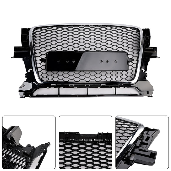 RSQ3 Stijl Honingraat Grille Voor 2009 2010 2011 2012 Audi Q3/Q3 Sline Voorbumper Chrome Frame Vervanging grill
