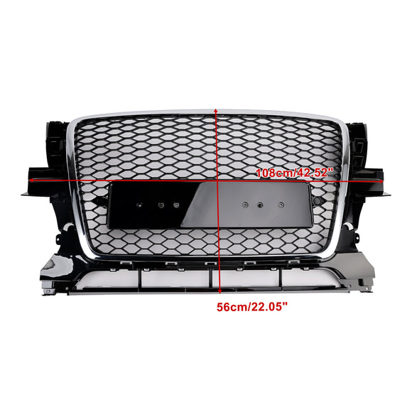 RSQ3 Stijl Honingraat Grille Voor 2009 2010 2011 2012 Audi Q3/Q3 Sline Voorbumper Chrome Frame Vervanging grill