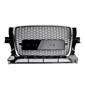 Audi Q5/Q5 S Line 2008-2012 Chrome Frame Preto Honeycomb Front Grill RS Style Upper Bumper Grill - 0