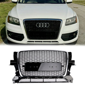 Audi Q5/Q5 S Line 2008-2012 Chrome Frame Preto Honeycomb Front Grill RS Style Upper Bumper Grill
