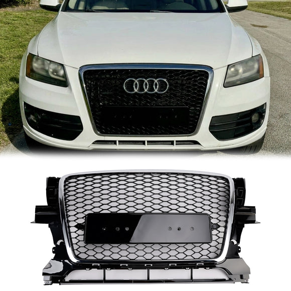 RSQ3 Stijl Honingraat Grille Voor 2009 2010 2011 2012 Audi Q3/Q3 Sline Voorbumper Chrome Frame Vervanging grill