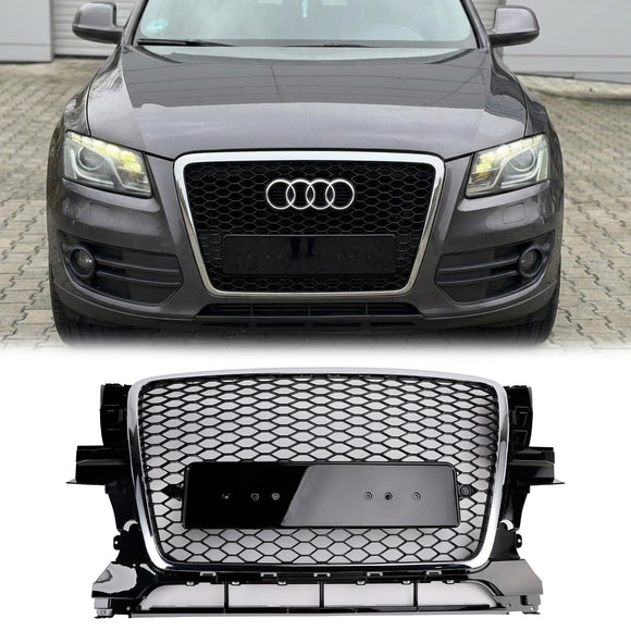 RSQ3 Stijl Honingraat Grille Voor 2009 2010 2011 2012 Audi Q3/Q3 Sline Voorbumper Chrome Frame Vervanging grill