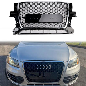 RSQ3-tyylinen hunajakennosäleikkö 2009 2010 2011 2012 Audi Q3/Q3 Sline etupuskurin kromikehyksen vaihtoritilä