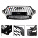 Audi Q7/Q7 S Line/SQ7 2016-2019 RSQ7 Style pare-chocs avant grille en nid d'abeille calandre noire brillante-5