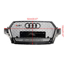 Audi Q7/Q7 S Line/SQ7 2016-2019 RSQ7 Style pare-chocs avant grille en nid d'abeille calandre noire brillante-2