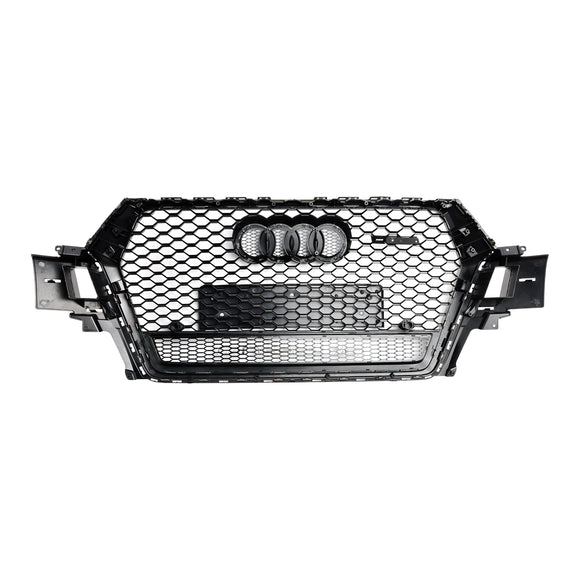 Audi Q7/Q7 S Line/SQ7 2016-2019 RSQ7 Style pare-chocs avant grille en nid d'abeille calandre noire brillante