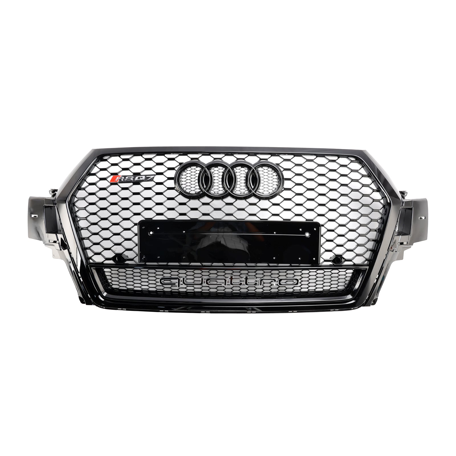 Grille de pare-chocs avant en nid d'abeille Audi Q7 / Q7 Sline / SQ7 2016-2019 style RSQ7 Grille noire brillante