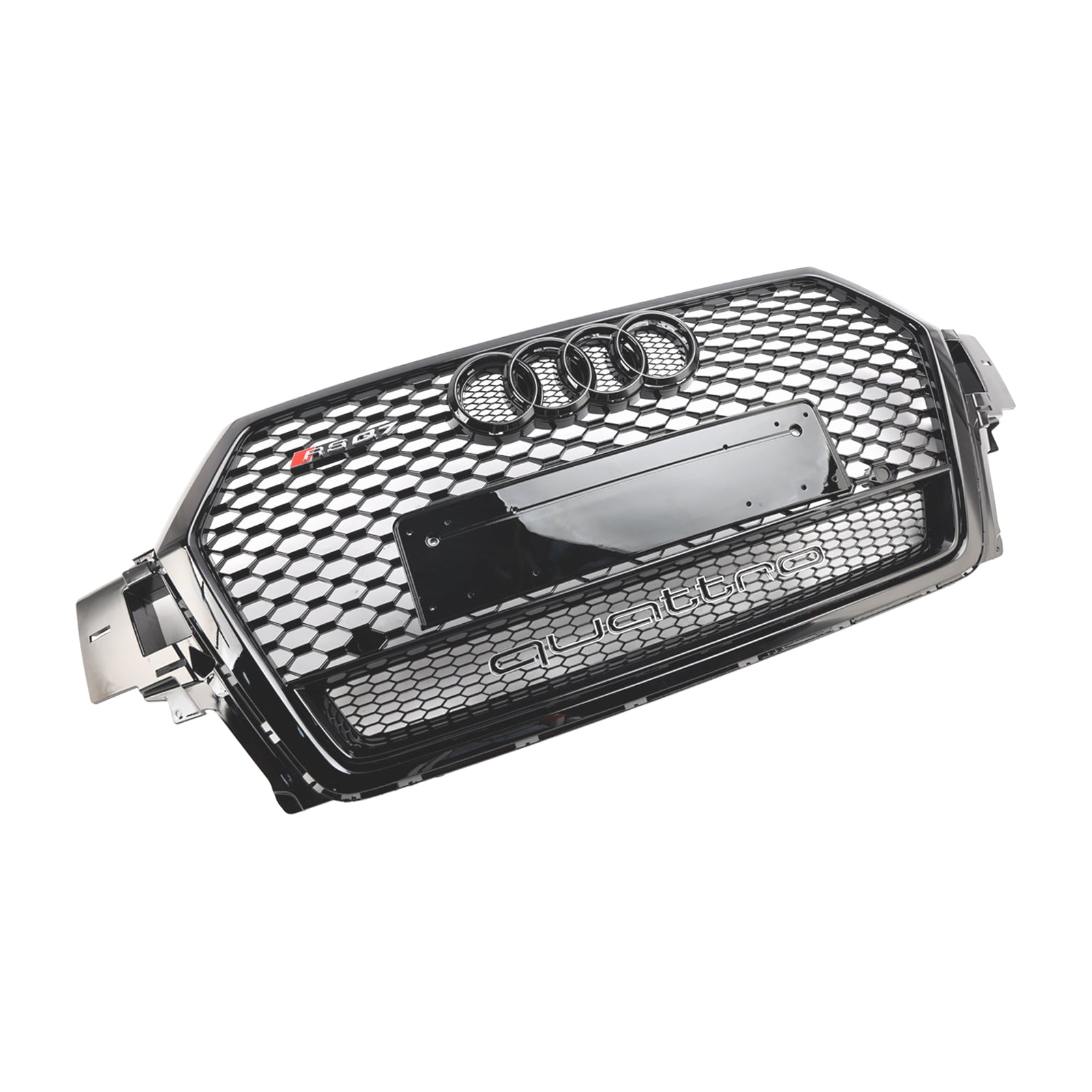 Grille de pare-chocs avant en nid d'abeille Audi Q7 / Q7 Sline / SQ7 2016-2019 style RSQ7 Grille noire brillante