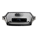 Audi Q7/Q7 S Line/SQ7 2016-2019 RSQ7 Style pare-chocs avant grille en nid d'abeille calandre noire brillante-14