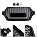 Audi Q7 / Q7 Sline / SQ7 2016-2019 RSQ7 Quattro Style Grill Front Bumper Honeycomb Mesh Replacement Black Grille-5