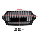 Audi Q7 / Q7 Sline / SQ7 2016-2019 RSQ7 Quattro Style Grill Front Bumper Honeycomb Mesh Replacement Black Grille-2