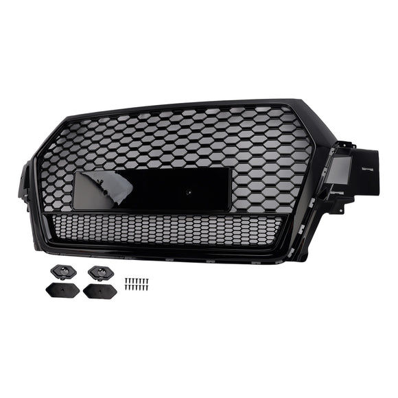 Audi Q7 / Q7 Sline / SQ7 2016-2019 RSQ7 Quattro Style Grill Front Bumper Honeycomb Mesh Replacement Black Grille