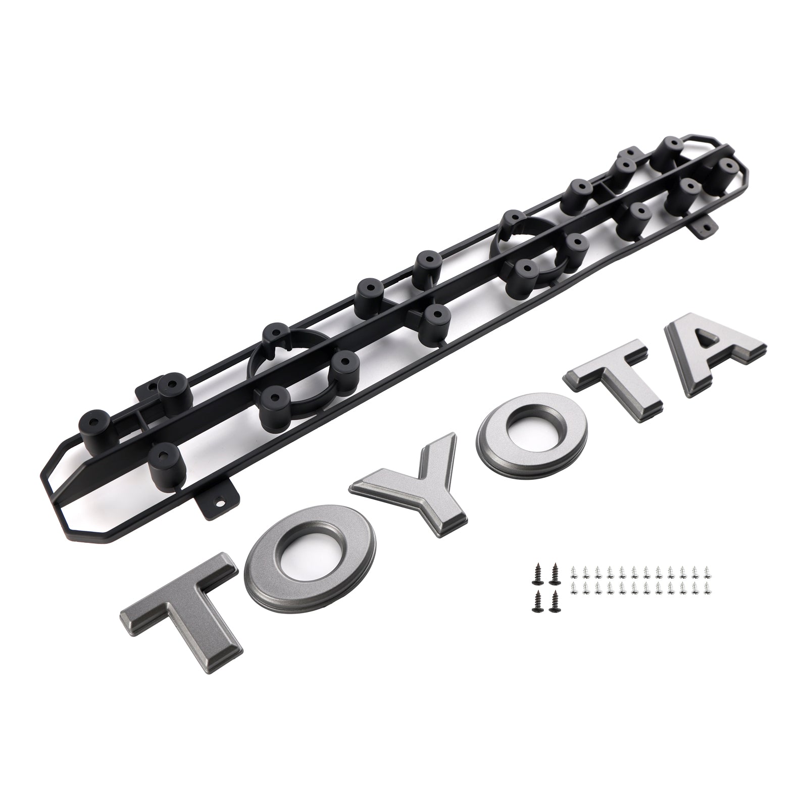 Parrilla delantera estilo TRD PRO para Toyota Tacoma 2024, color negro, con barra de luces LED