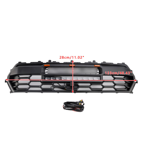 Griglia anteriore Toyota Tacoma TRD Pro 2024-2025 nera a nido d'ape + luce LED + barra luminosa + lettera