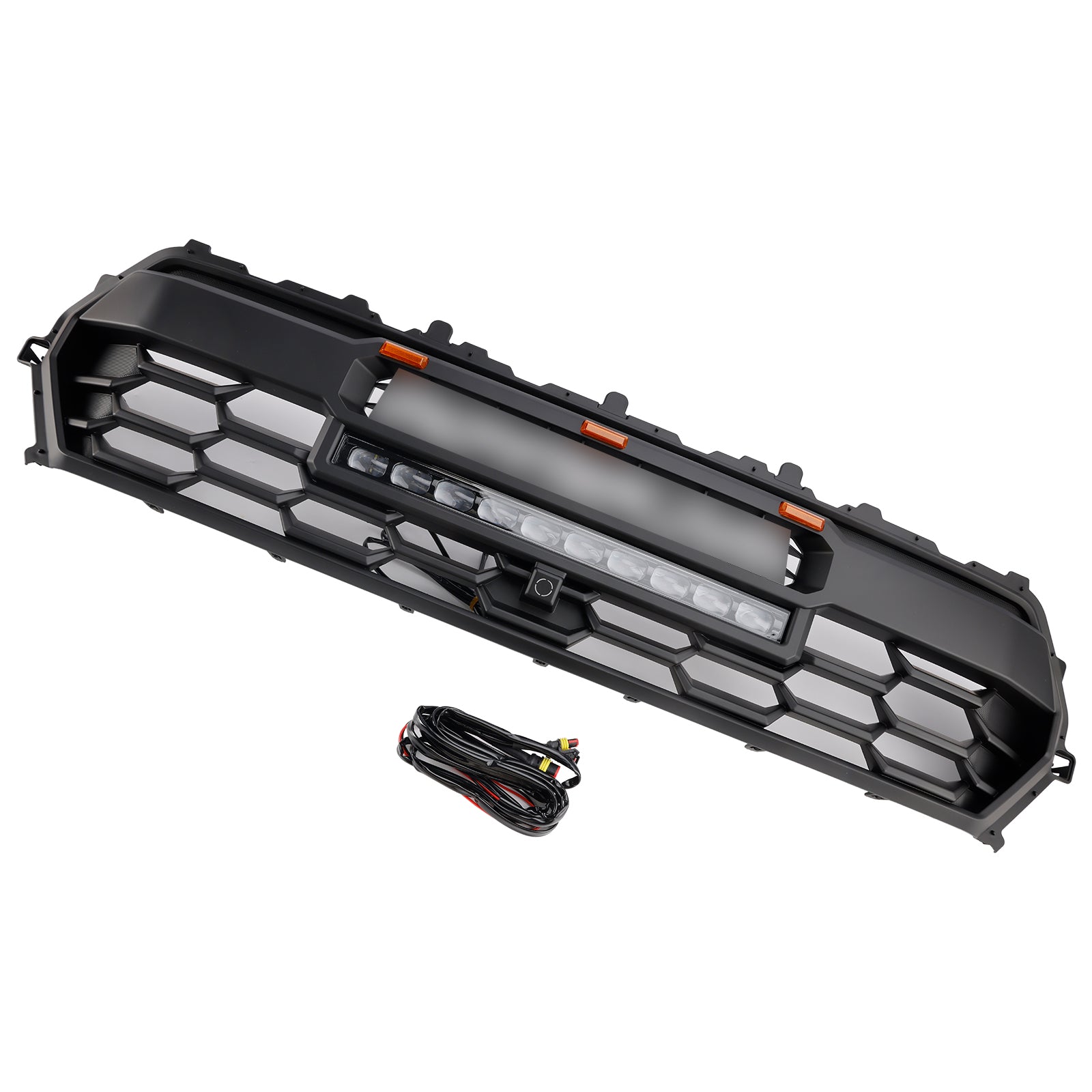 2024-2025 Toyota Tacoma Trd Pro Style Front Stoßstange Grill Schwarzer Kühlergrill mit LED & Light Bar