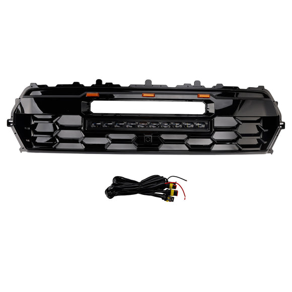 Toyota Tacoma 2024-2026 Griglia anteriore TRD PRO Style Sostituzione Griglia nera lucida con barra luminosa & Lettera TOYOTA