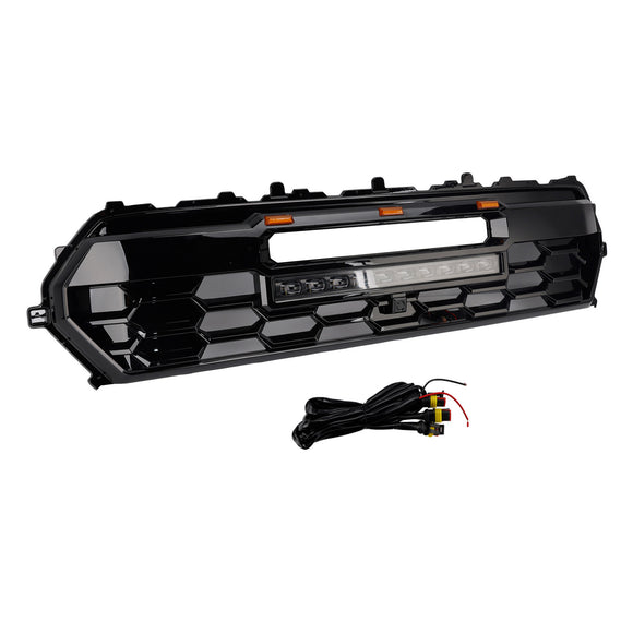 Toyota Tacoma 2024-2026 Griglia anteriore TRD PRO Style Sostituzione Griglia nera lucida con barra luminosa & Lettera TOYOTA