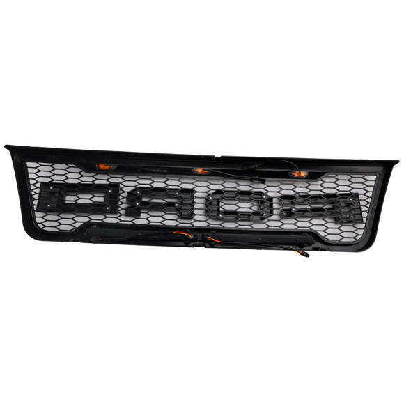 Ford E150 E250 E350 2003 2004 2005 2006 2007 Front Grille Black Air Intake Radiator Bumper Grill With LED & Letter