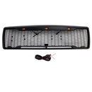1992-1996 Ford F150 Raptor Style Grill Matte Black Front Bumper Grille W/ LED Light & FORD Letter-9