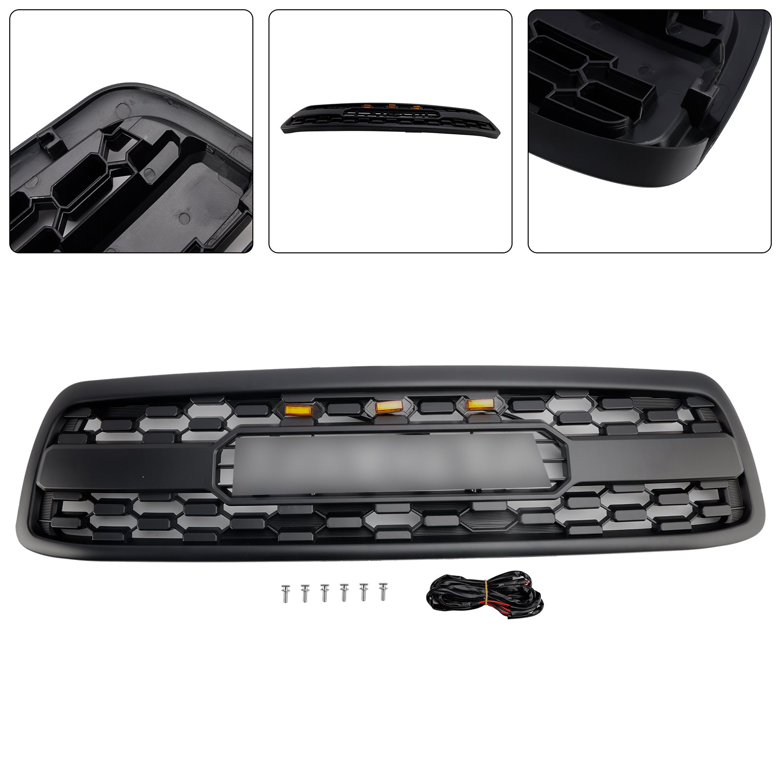 2000-2002 Toyota Tundra Grill anteriore Matte Black Bramper Grille TRD Pro Style W/ LED