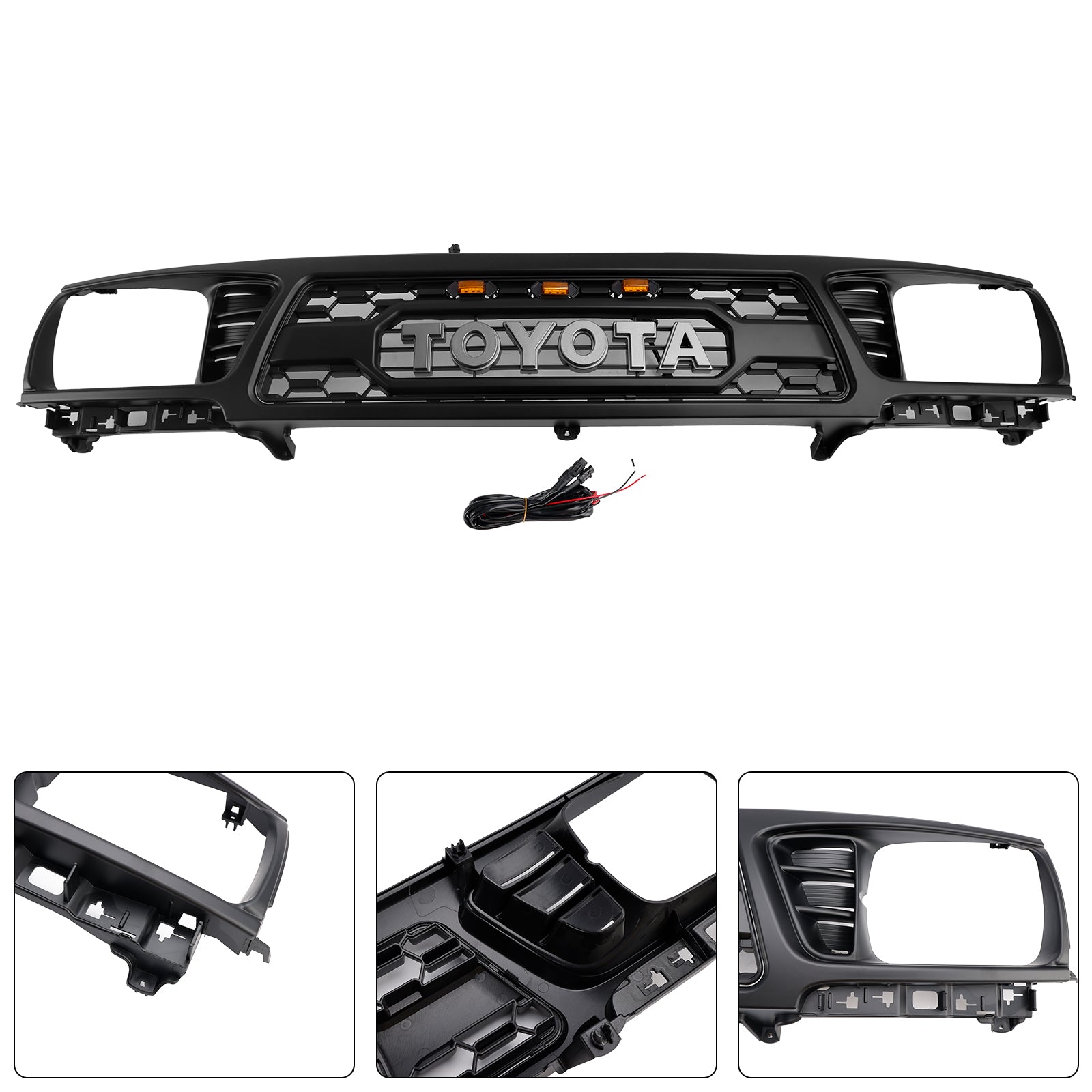 Style TRD PRO | Toyota Tacoma | 1995-1997 | Calandre noire | Calandre de remplacement avant avec éclairage LED