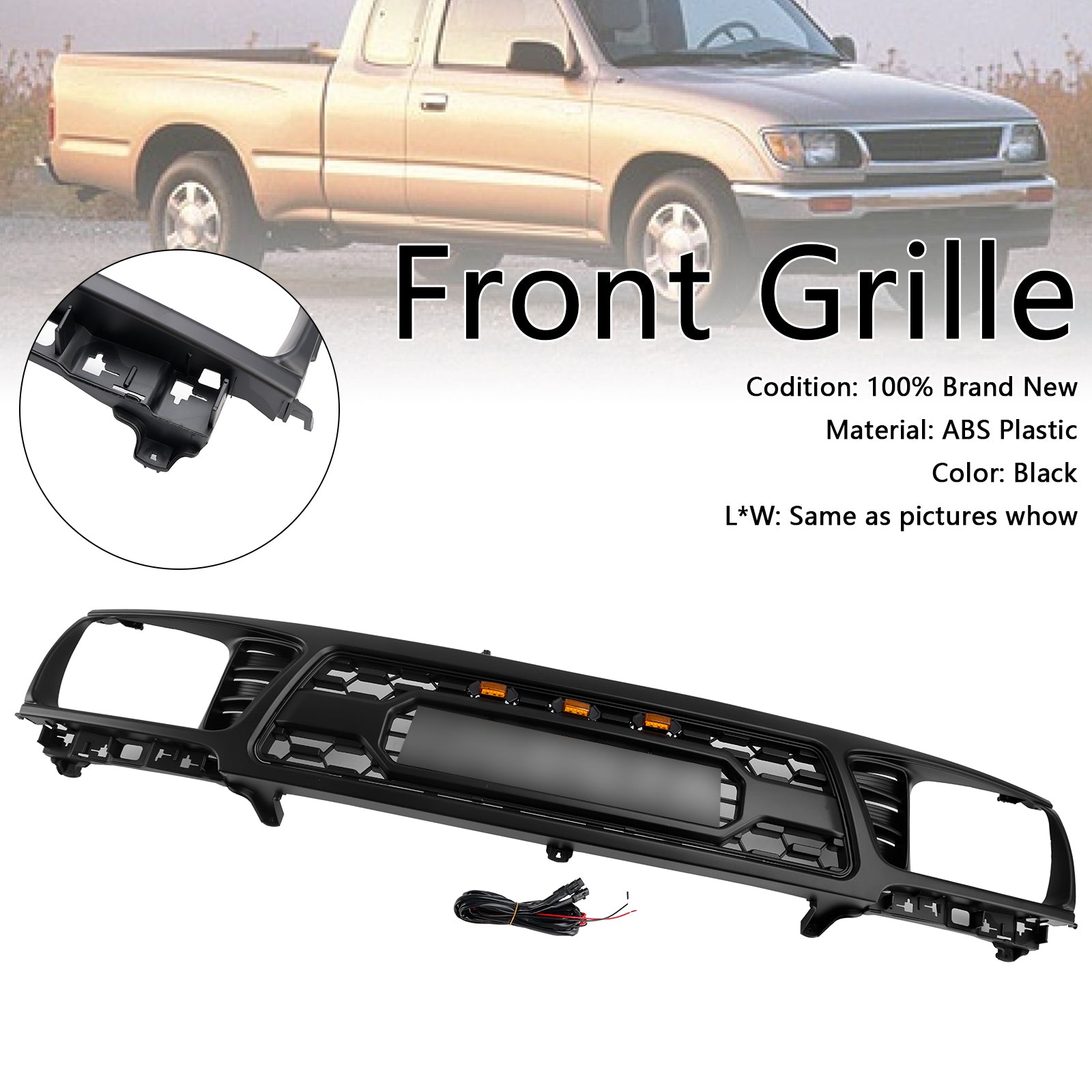 1995-1997 Toyota Tacoma Trd Pro Style Grill Honeycomb Front Challed Grille - 0