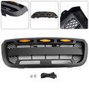 For Ford Ranger 2004-2011 Black Grille Front Center Bumper Raptor Grill + LED Light-5