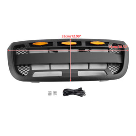 2004-2011 Ford Ranger Raptor Style Grill Pare-chocs avant Calandre noire mate avec lumière LED & Lettre FORD - 0