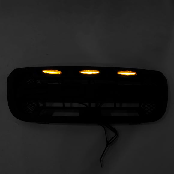 For Ford Ranger 2004-2011 Black Grille Front Center Bumper Raptor Grill + LED Light
