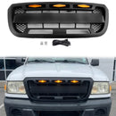 2004-2011 Ford Ranger Raptor Style Grill Front Bumper Matte Black Grille W/ LED Light & FORD Letter-3